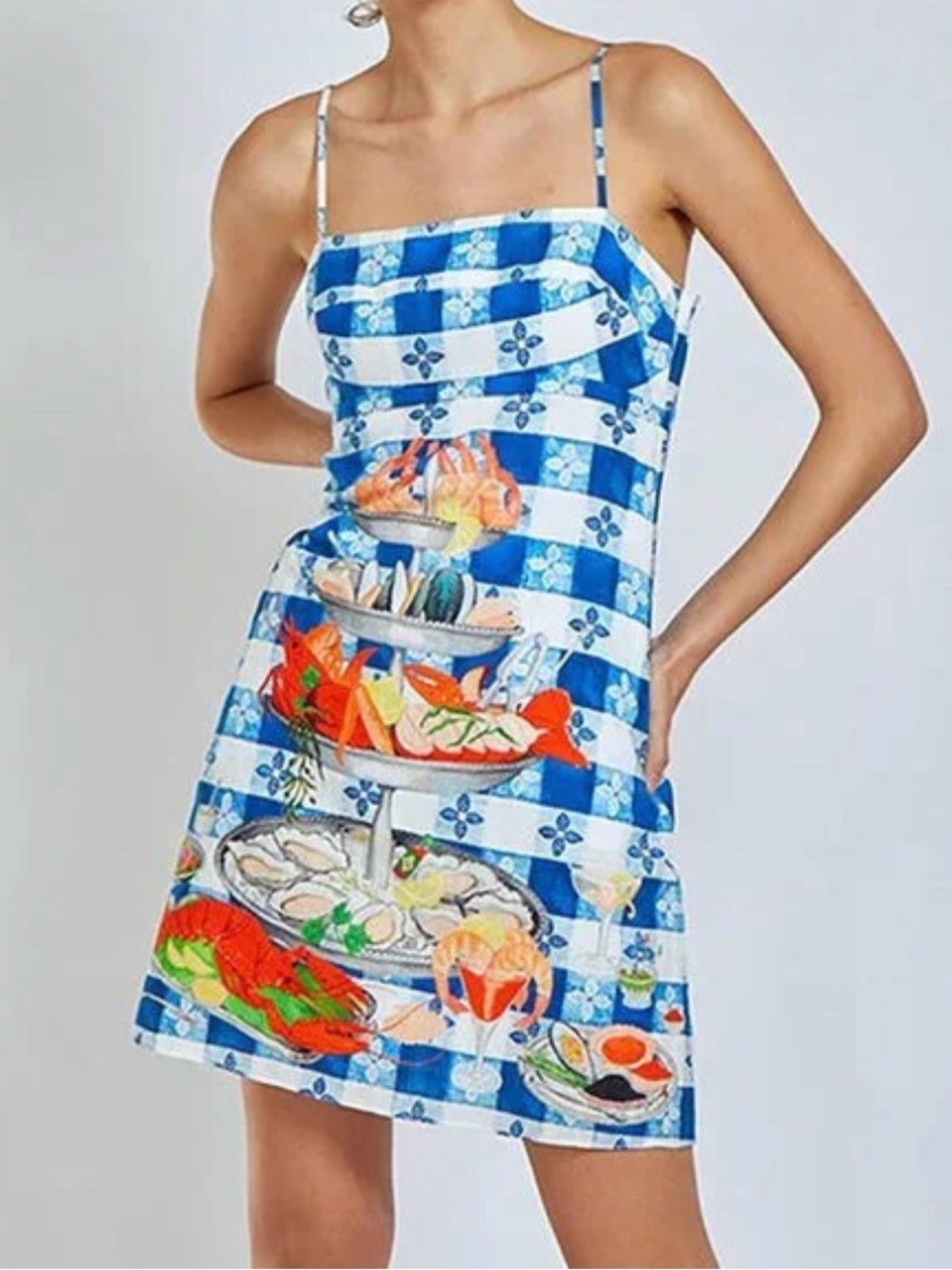 Rachel Antonoff Seafood Print Gwen Mini Dress